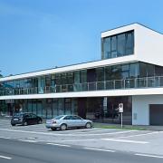 ArchitektInnen / KünstlerInnen: Pichler & Traupmann Architekten ZT GmbH<br>Projekt: Neue Mitte Hagenberg<br>Aufnahmedatum: 08/07<br>Format: 6x9cm C-Dia<br>Lieferformat: Dia-Duplikat, Scan 300 dpi<br>Bestell-Nummer: 070802-02<br>