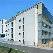 ArchitektInnen / KünstlerInnen: Treberspurg & Partner Architekten ZT GmbH<br>Projekt: Wohnhausanlage Roschégasse/Pantucekgasse<br>Aufnahmedatum: 07/07<br>Format: 6x9cm C-Dia<br>Lieferformat: Dia-Duplikat, Scan 300 dpi<br>Bestell-Nummer: 070726-16<br>