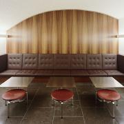 ArchitektInnen / KünstlerInnen: Erwin Steiner<br>Projekt: OeKB Betriebsrestaurant<br>Aufnahmedatum: 01/08<br>Format: 6x9cm C-Neg<br>Lieferformat: C-Print, Scan 300 dpi<br>Bestell-Nummer: 080119-22<br>
