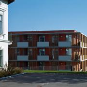 ArchitektInnen / KünstlerInnen: Johannes Zieser<br>Projekt: Wohnhausanlage Öhling<br>Aufnahmedatum: 10/07<br>Format: 6x9cm C-Dia<br>Lieferformat: Dia-Duplikat, Scan 300 dpi<br>Bestell-Nummer: 071015-08<br>