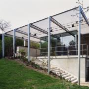 ArchitektInnen / KünstlerInnen: Bulant & Wailzer Architekturstudio<br>Projekt: garden room in glass<br>Aufnahmedatum: 04/03<br>Format: 6x9cm C-Dia<br>Lieferformat: Dia-Duplikat, Scan 300 dpi<br>Bestell-Nummer: 030424-03<br>