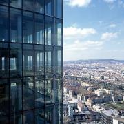 ArchitektInnen / KünstlerInnen: Massimiliano Fuksas<br>Projekt: Vienna Twin Tower<br>Aufnahmedatum: 03/01<br>Format: 6x9cm C-Dia<br>Lieferformat: Dia-Duplikat<br>Bestell-Nummer: 010320-20<br>