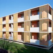 ArchitektInnen / KünstlerInnen: Johannes Zieser<br>Projekt: Wohnhausanlage Öhling<br>Aufnahmedatum: 11/05<br>Format: 6x9cm C-Dia<br>Lieferformat: Dia-Duplikat, Scan 300 dpi<br>Bestell-Nummer: 051108-05<br>
